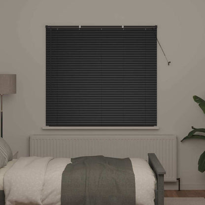 Venetian Blinds Height Adjustable Black 130 x 145 cm Aluminium