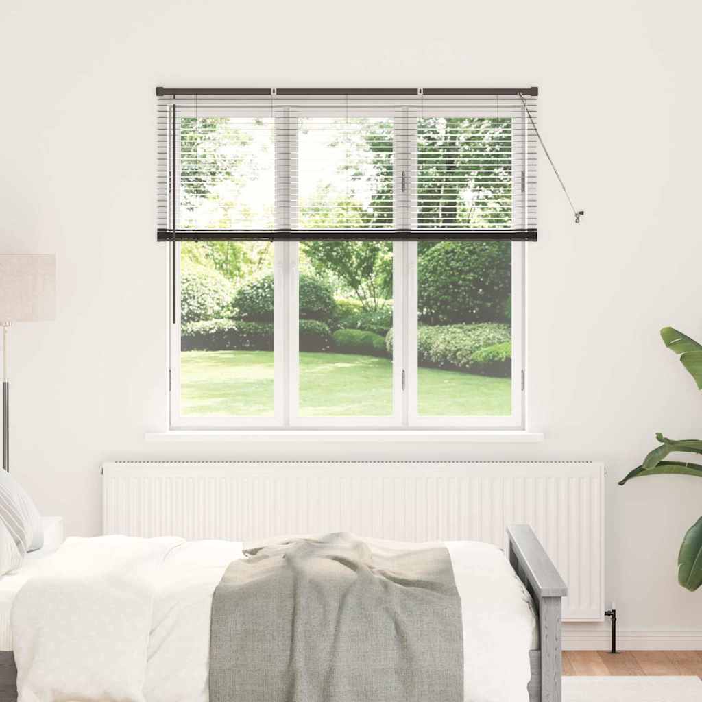 Venetian Blinds Height Adjustable Black 130 x 150 cm Aluminium
