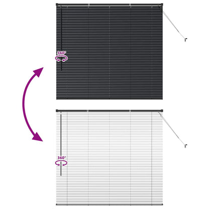 Venetian Blinds Height Adjustable Black 130 x 150 cm Aluminium