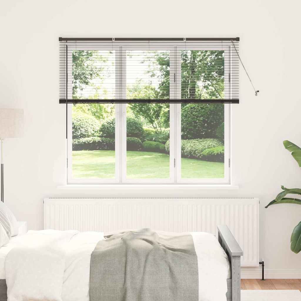 Venetian Blinds Height Adjustable Black 130 x 155 cm Aluminium
