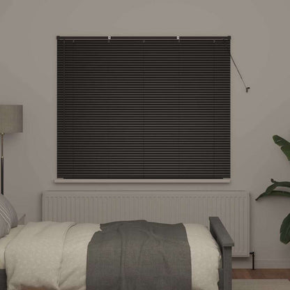 Venetian Blinds Height Adjustable Black 130 x 155 cm Aluminium