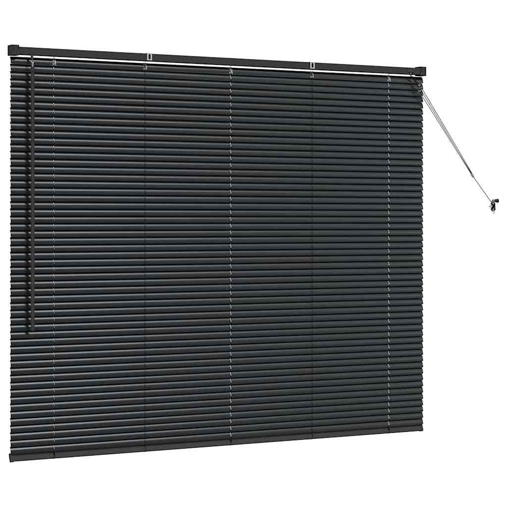 Venetian Blinds Height Adjustable Black 130 x 155 cm Aluminium