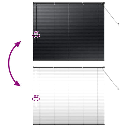 Venetian Blinds Height Adjustable Black 130 x 160 cm Aluminium