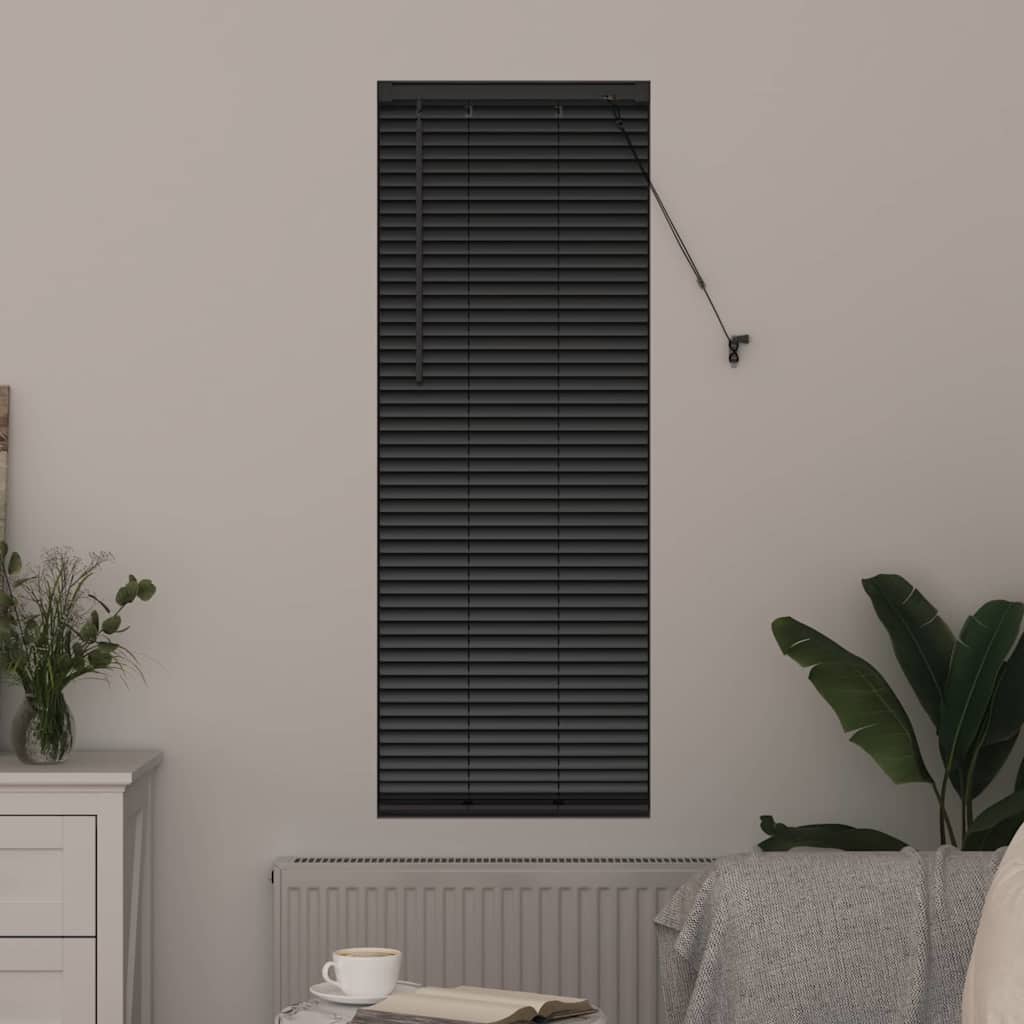 Venetian Blinds Height Adjustable Black 175 x 50 cm Aluminium