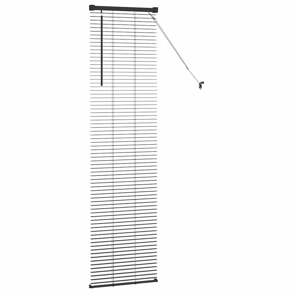 Venetian Blinds Height Adjustable Black 175 x 50 cm Aluminium