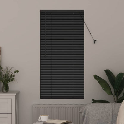 Venetian Blinds Height Adjustable Black 175 x 60 cm Aluminium