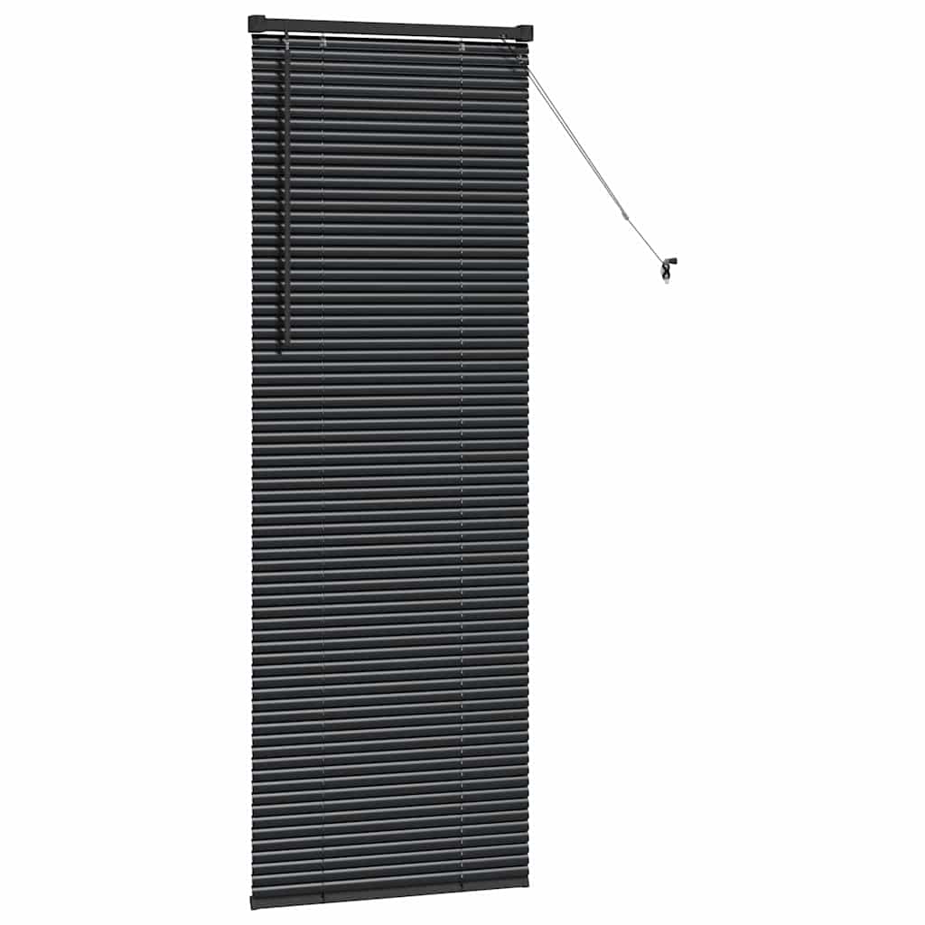 Venetian Blinds Height Adjustable Black 175 x 60 cm Aluminium