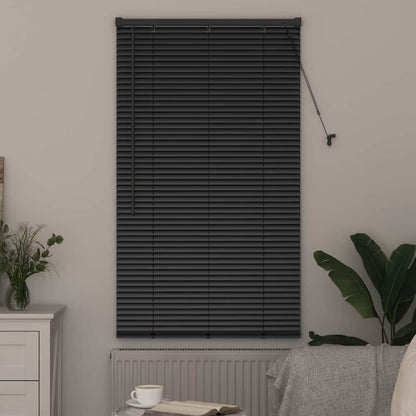 Venetian Blinds Height Adjustable Black 175 x 75 cm Aluminium
