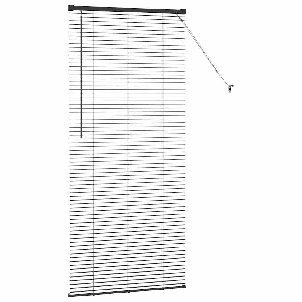 Venetian Blinds Height Adjustable Black 175 x 75 cm Aluminium