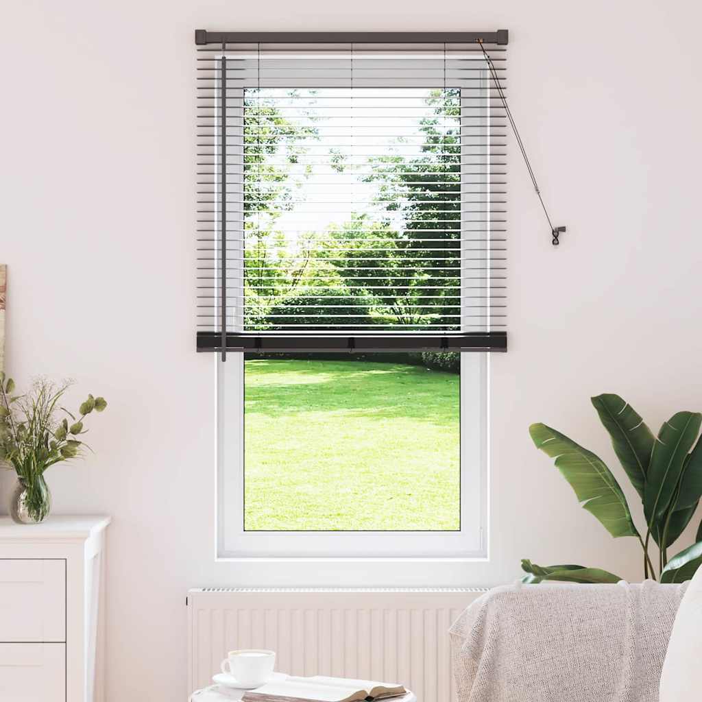 Venetian Blinds Height Adjustable Black 175 x 80 cm Aluminium
