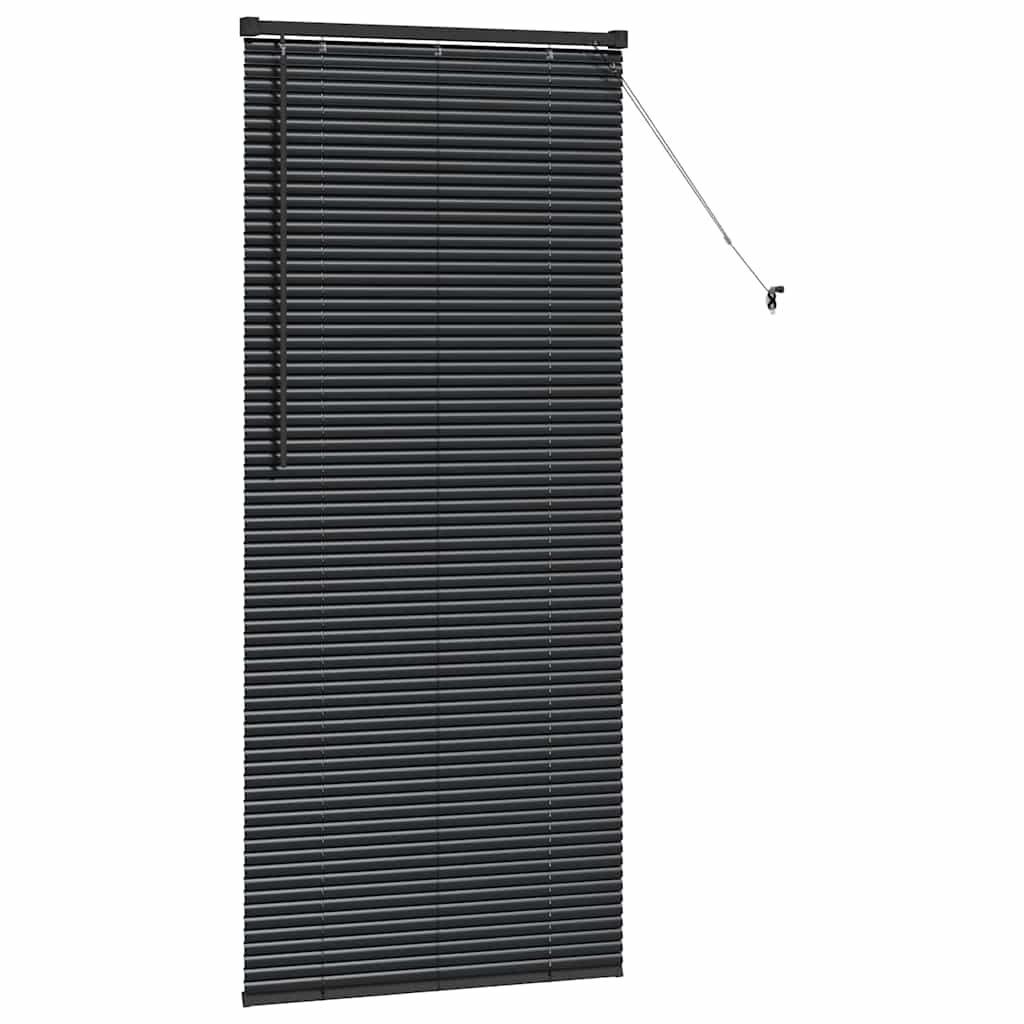 Venetian Blinds Height Adjustable Black 175 x 80 cm Aluminium