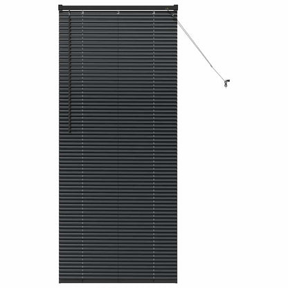 Venetian Blinds Height Adjustable Black 175 x 80 cm Aluminium