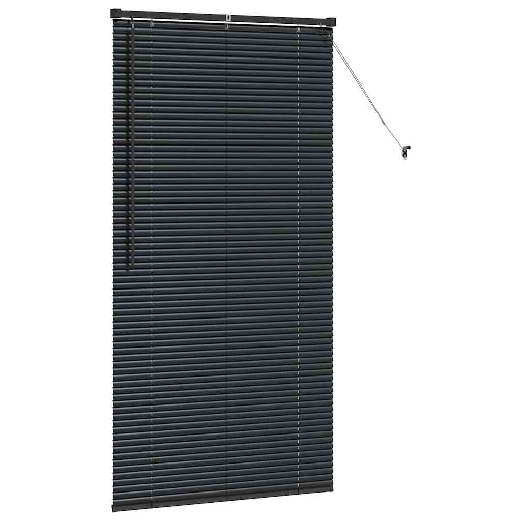 Venetian Blinds Height Adjustable Black 175 x 85 cm Aluminium