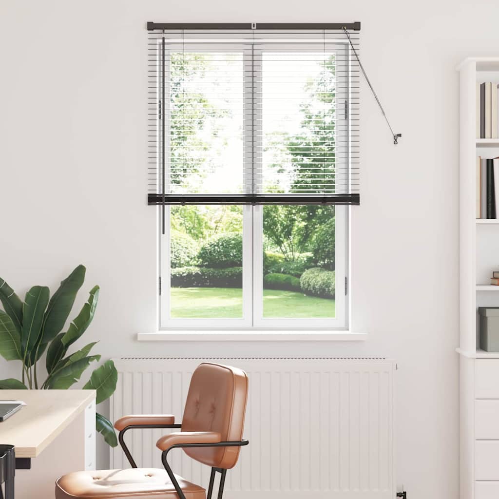 Venetian Blinds Height Adjustable Black 175 x 95 cm Aluminium