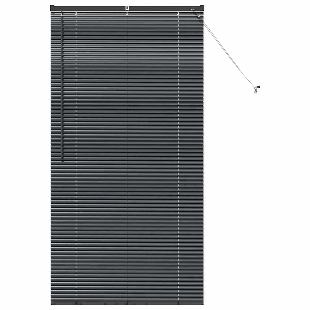 Venetian Blinds Height Adjustable Black 175 x 95 cm Aluminium