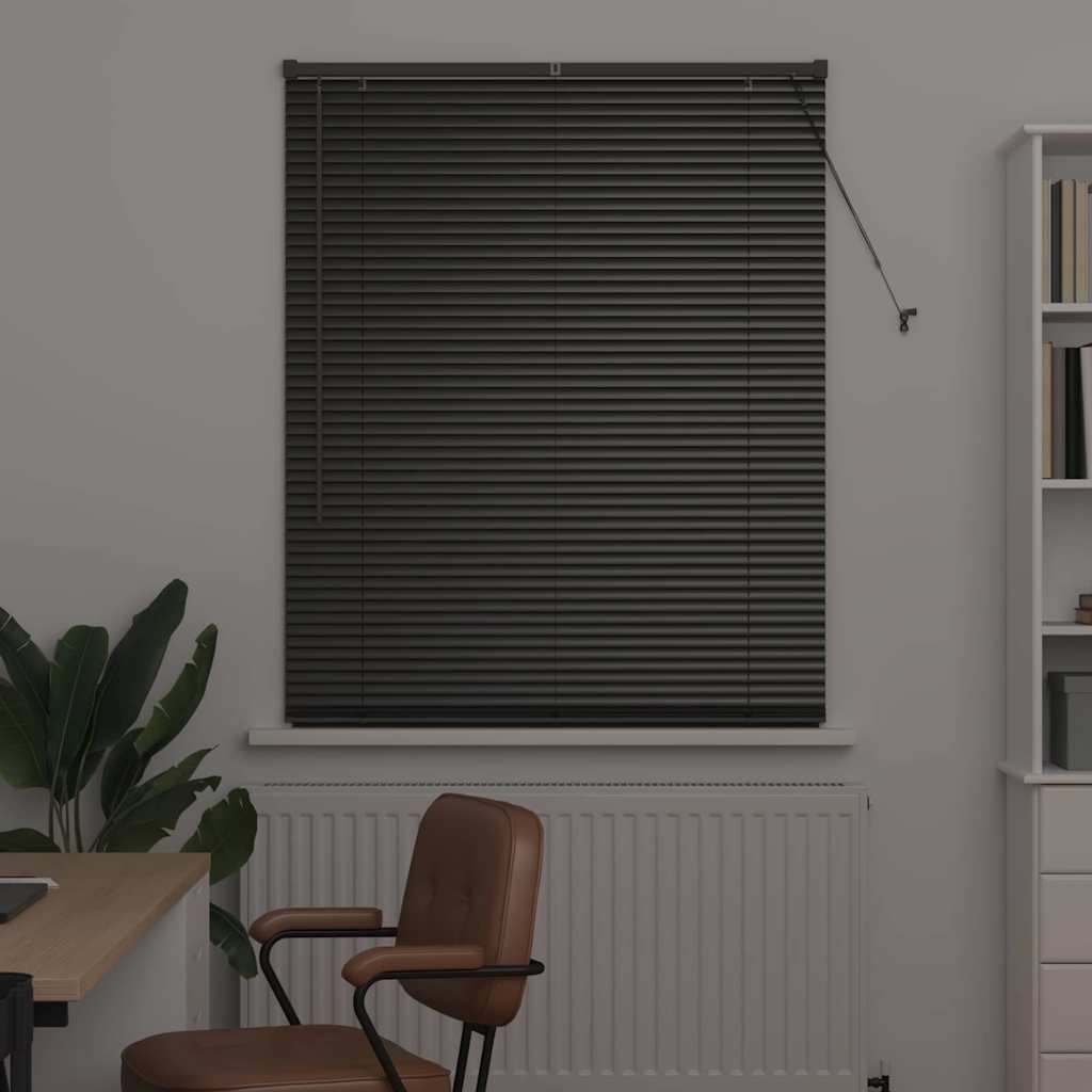 Venetian Blinds Height Adjustable Black 175 x 100 cm Aluminium
