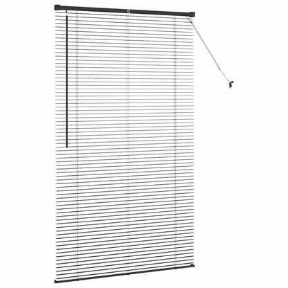 Venetian Blinds Height Adjustable Black 175 x 100 cm Aluminium