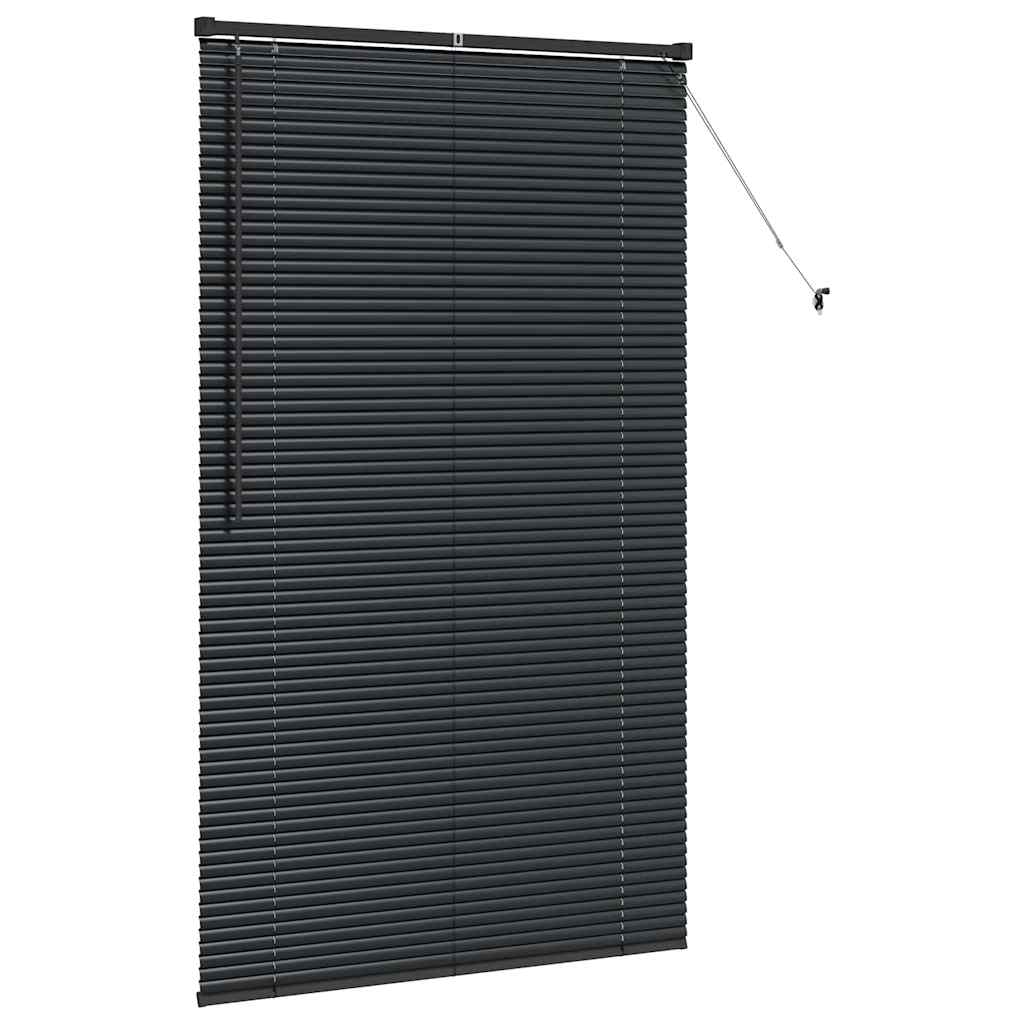 Venetian Blinds Height Adjustable Black 175 x 105 cm Aluminium