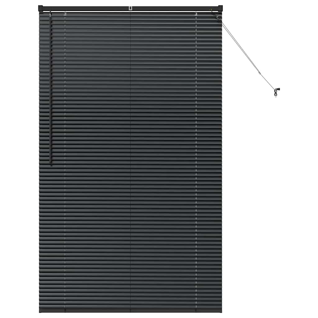 Venetian Blinds Height Adjustable Black 175 x 105 cm Aluminium