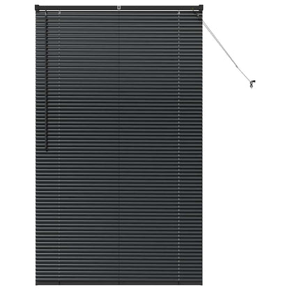 Venetian Blinds Height Adjustable Black 175 x 105 cm Aluminium