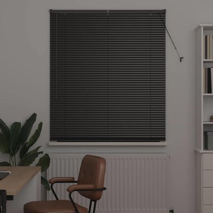 Venetian Blinds Height Adjustable Black 175 x 115 cm Aluminium