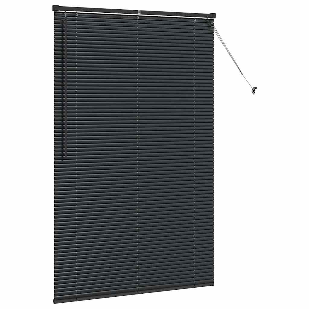 Venetian Blinds Height Adjustable Black 175 x 115 cm Aluminium
