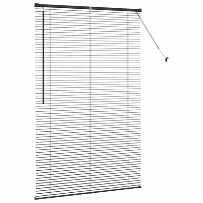 Venetian Blinds Height Adjustable Black 175 x 115 cm Aluminium