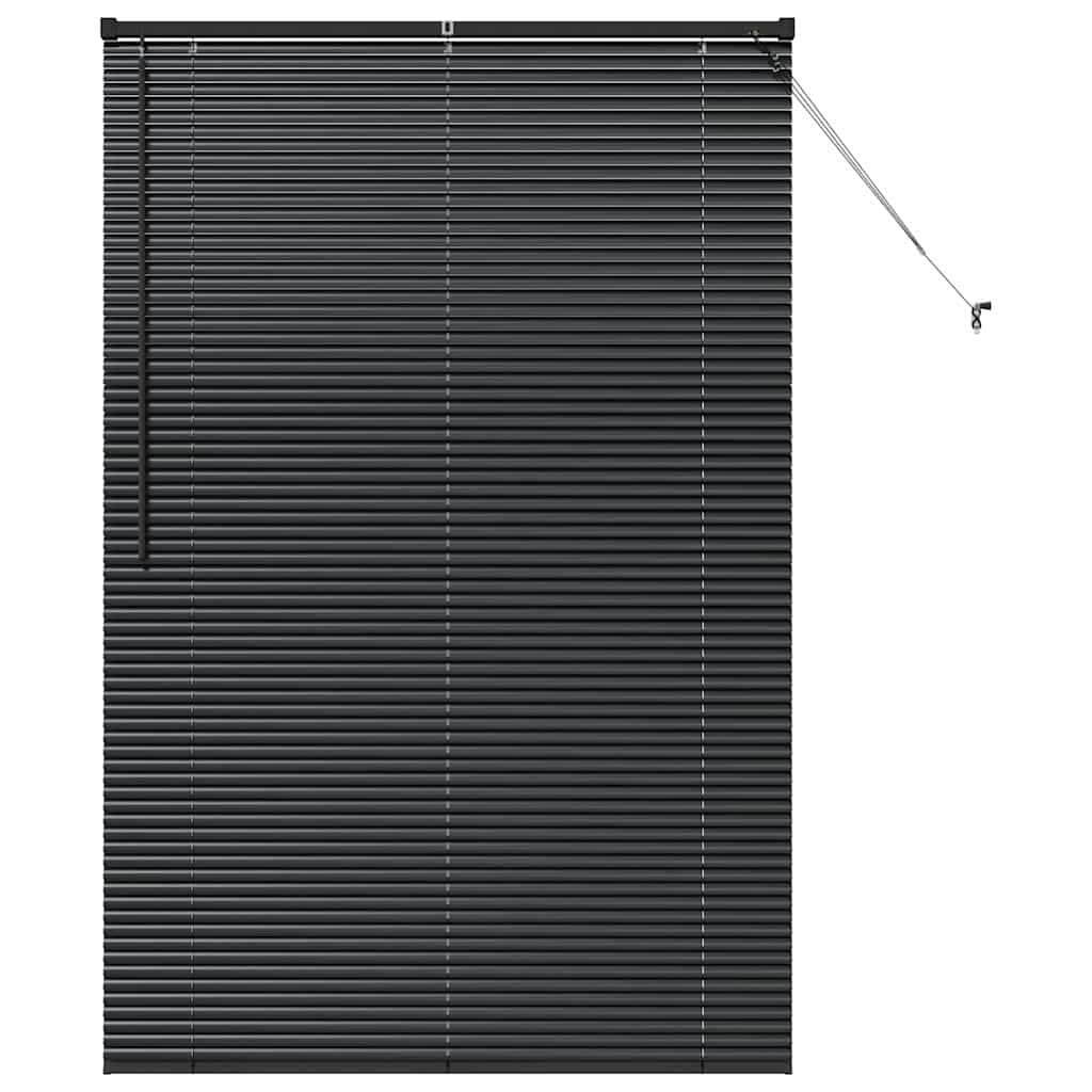Venetian Blinds Height Adjustable Black 175 x 115 cm Aluminium