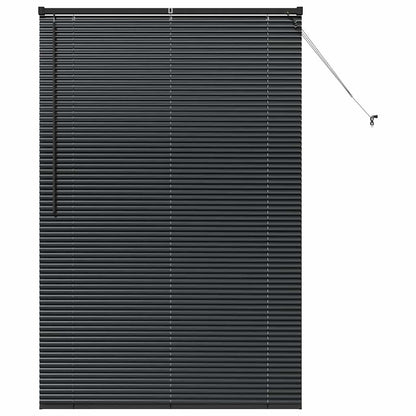 Venetian Blinds Height Adjustable Black 175 x 115 cm Aluminium