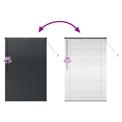 Venetian Blinds Height Adjustable Black 175 x 115 cm Aluminium