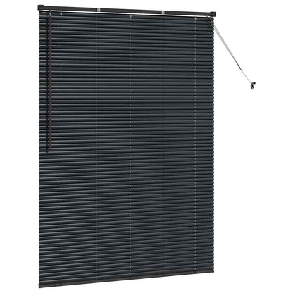 Venetian Blinds Height Adjustable Black 175 x 125 cm Aluminium