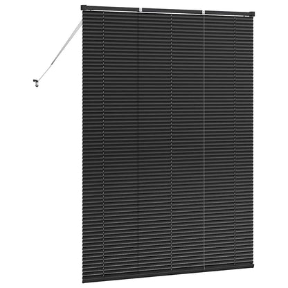 Venetian Blinds Height Adjustable Black 175 x 125 cm Aluminium