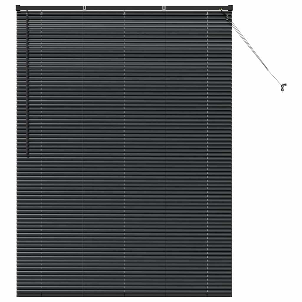 Venetian Blinds Height Adjustable Black 175 x 125 cm Aluminium