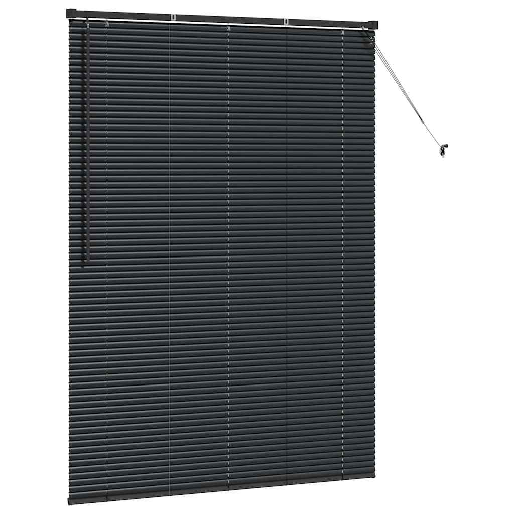 Venetian Blinds Height Adjustable Black 175 x 130 cm Aluminium