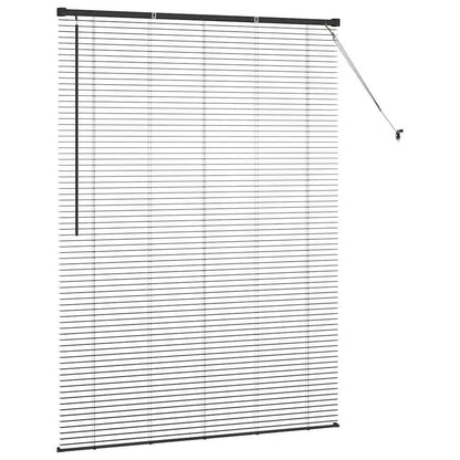Venetian Blinds Height Adjustable Black 175 x 130 cm Aluminium