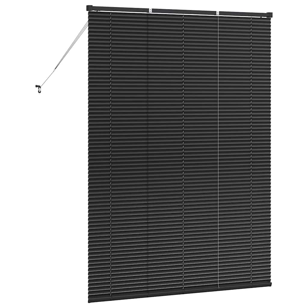 Venetian Blinds Height Adjustable Black 175 x 130 cm Aluminium