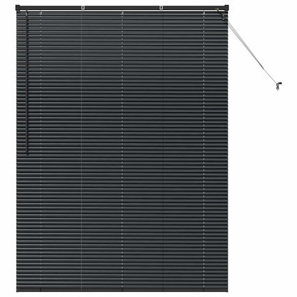 Venetian Blinds Height Adjustable Black 175 x 130 cm Aluminium