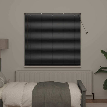 Venetian Blinds Height Adjustable Black 175 x 140 cm Aluminium
