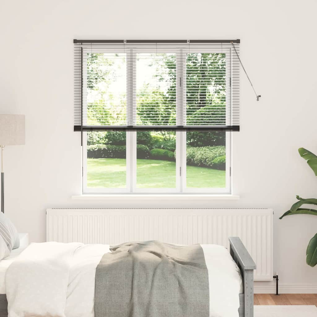 Venetian Blinds Height Adjustable Black 175 x 145 cm Aluminium