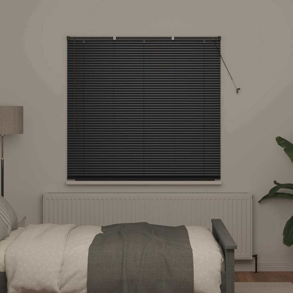 Venetian Blinds Height Adjustable Black 175 x 145 cm Aluminium