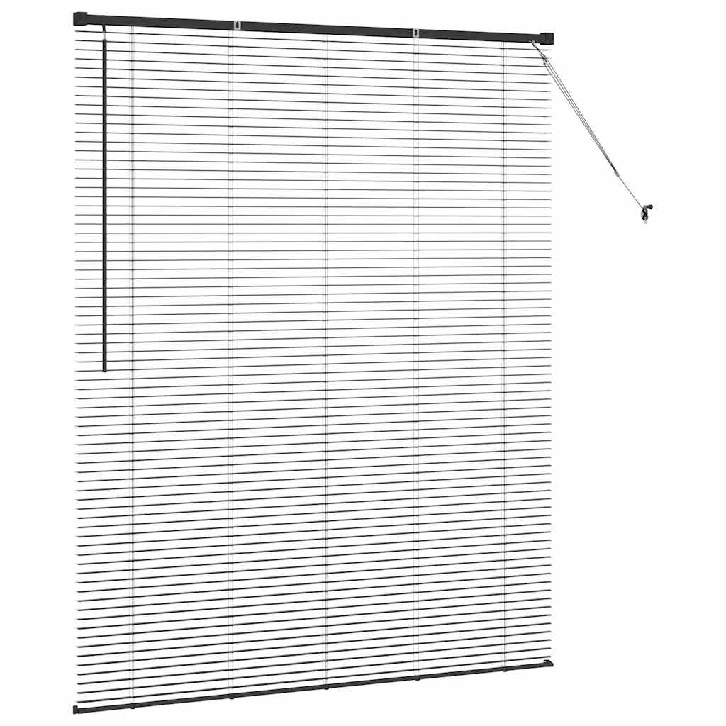 Venetian Blinds Height Adjustable Black 175 x 145 cm Aluminium