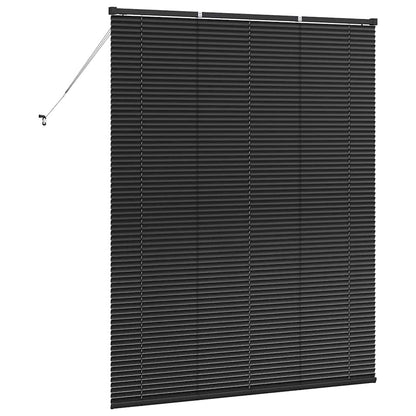 Venetian Blinds Height Adjustable Black 175 x 145 cm Aluminium