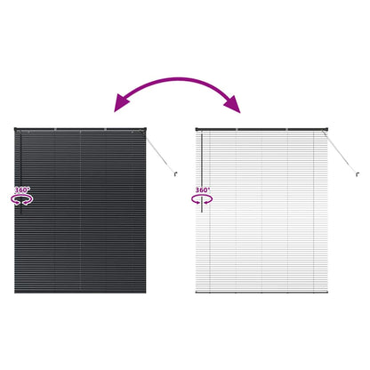 Venetian Blinds Height Adjustable Black 175 x 145 cm Aluminium