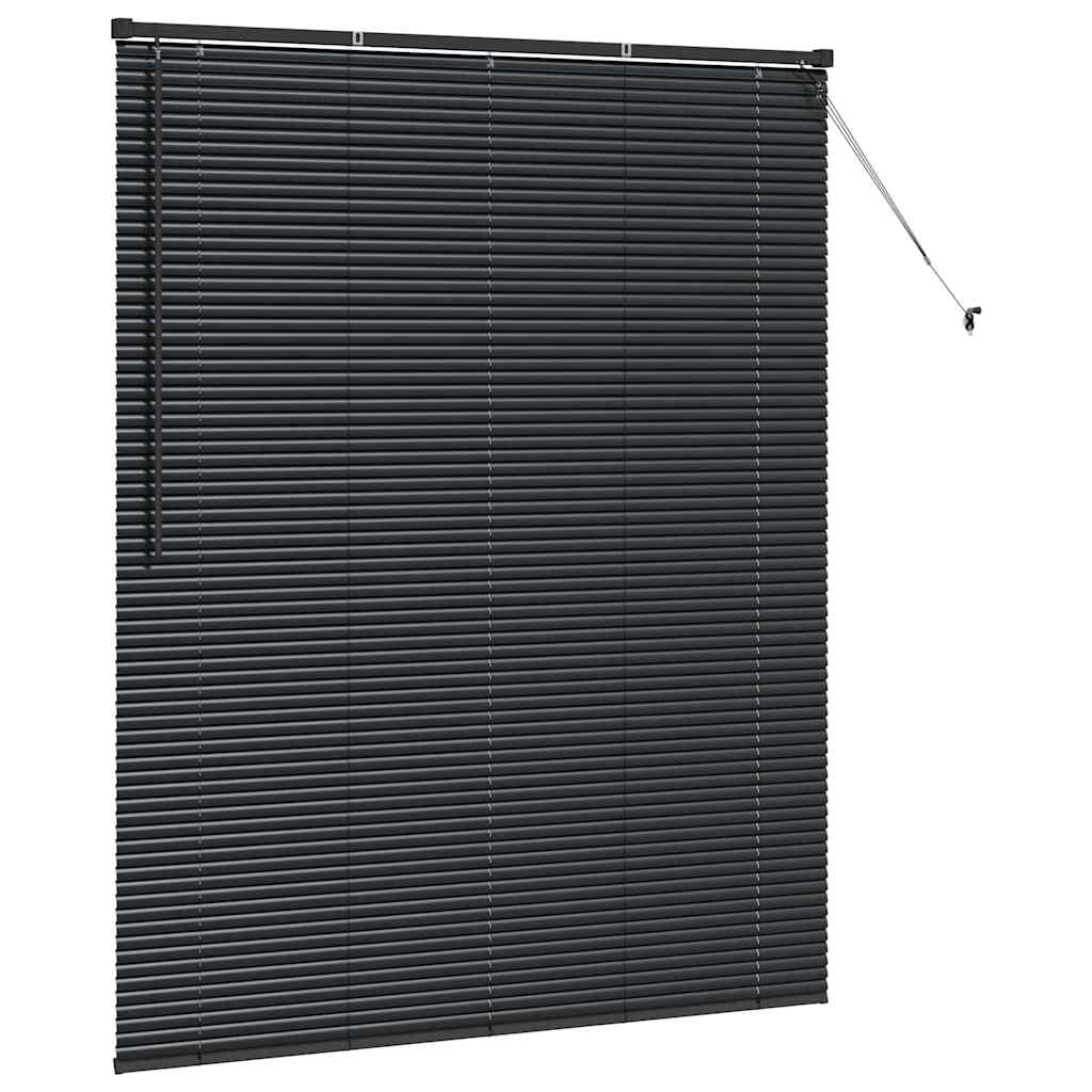 Venetian Blinds Height Adjustable Black 175 x 150 cm Aluminium