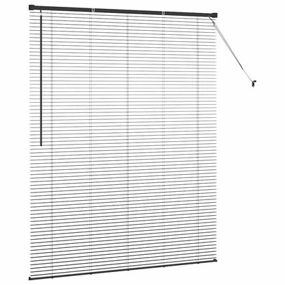 Venetian Blinds Height Adjustable Black 175 x 150 cm Aluminium