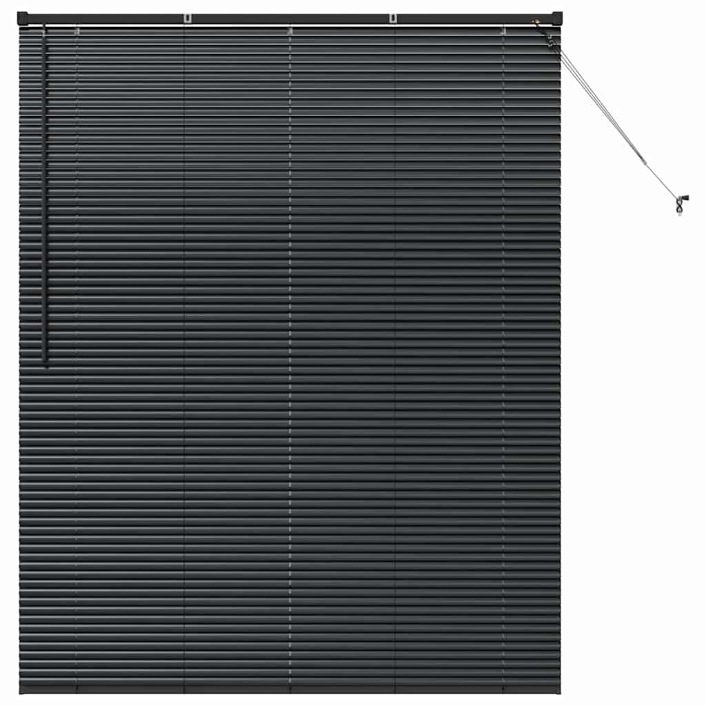 Venetian Blinds Height Adjustable Black 175 x 150 cm Aluminium
