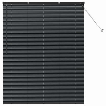Venetian Blinds Height Adjustable Black 175 x 150 cm Aluminium