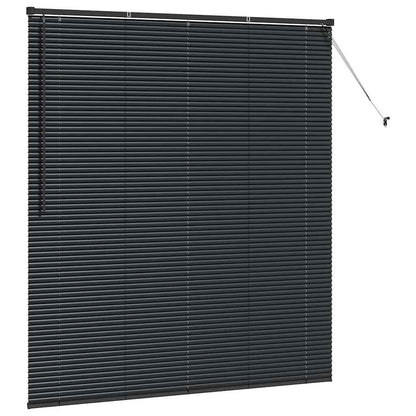 Venetian Blinds Height Adjustable Black 175 x 155 cm Aluminium