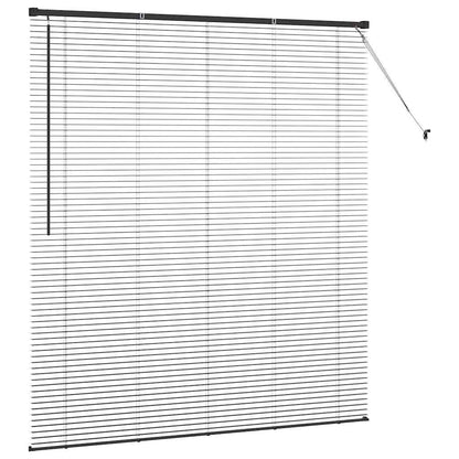 Venetian Blinds Height Adjustable Black 175 x 155 cm Aluminium