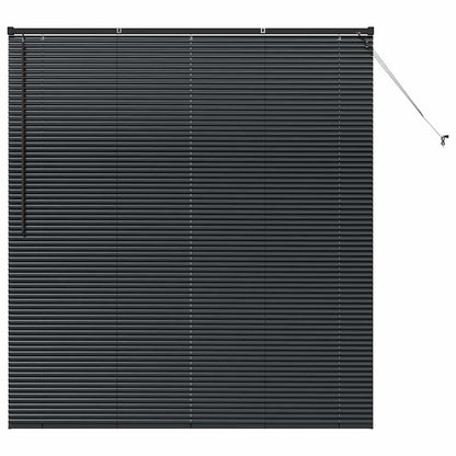 Venetian Blinds Height Adjustable Black 175 x 155 cm Aluminium